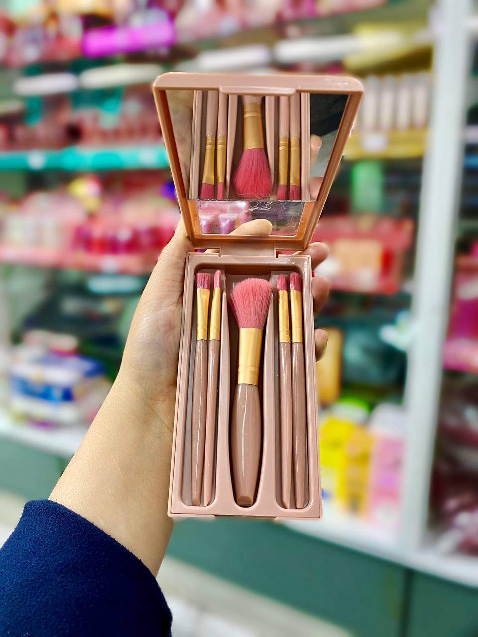 پک براش آینه دار 5 تکه دسته بلند رنگ نود